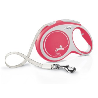 Flexi New Comfort Fettuccia 8m Rosso | Guinzaglio Retrattile Estensibile