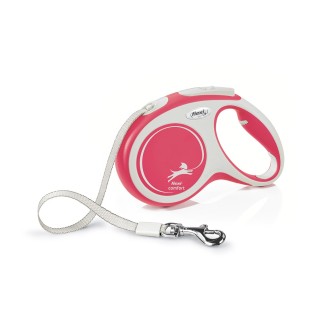Flexi New Comfort Fettuccia 5m Rosso | Guinzaglio Retrattile Largo