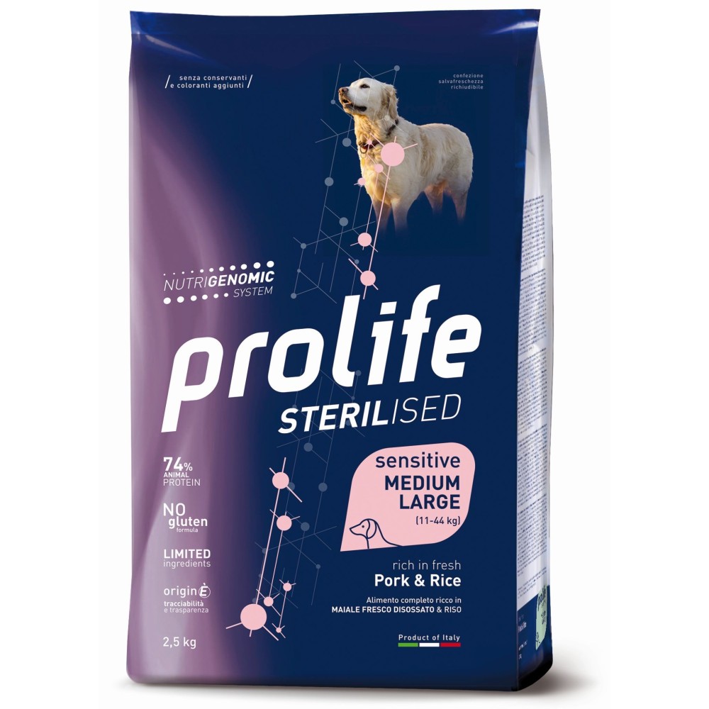 PROLIFE DOG STERILISED SENSITIVE. MAIALE RISO 2KG