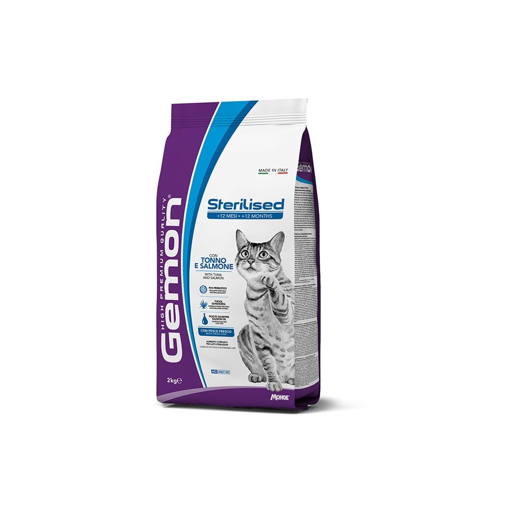 Gemon Sterilised Tonno e Salmone 2kg | Alimento per Cani Sterilizzati