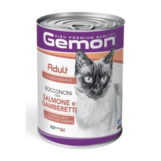 Gemon Bocconi Tonno e Salmone 415gr | Alimento Umido per Cani
