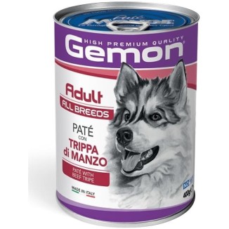 Gemon Patè Trippa di Manzo 400gr | Alimento Umido per Cani
