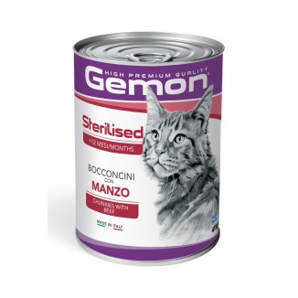 Gemon Bocconi Manzo e Fegato 415gr | Alimento Umido per Cani