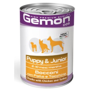 Gemon Puppy Pollo e Tacchino 415gr | Alimento Umido per Cuccioli