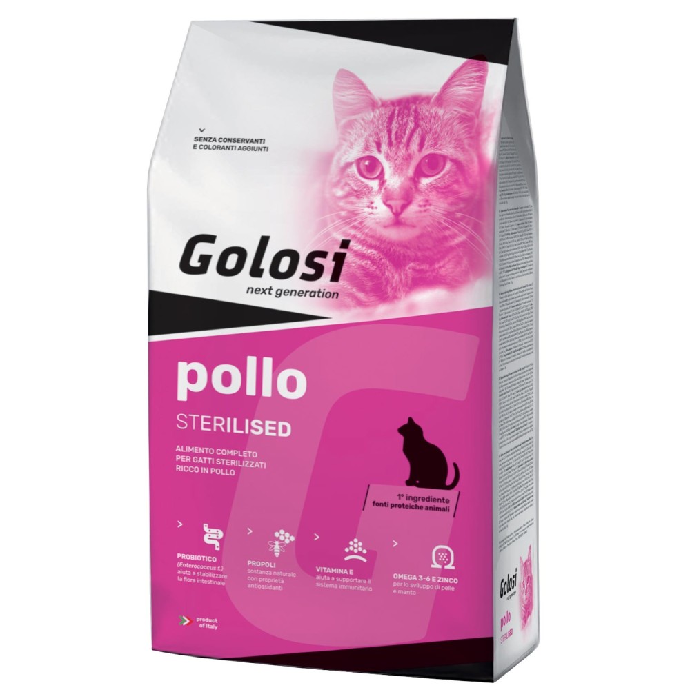 CAT GOLOSI PRB STERILISED POLLO 1,5 KG