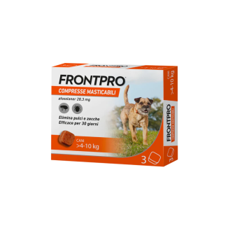 FRONTPRO 4/10 KG COMPRESSE MATISCABILI PULCI E ZECCHE 3CP