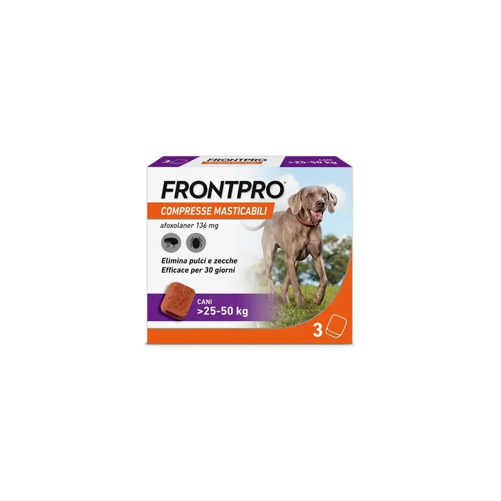 FRONTPRO 25/50KG COMPRESSE MATISCABILI PULCI E ZECCHE 3CP