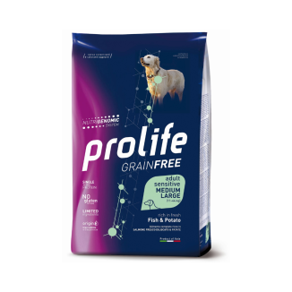 PROLIFE DOG GRAIN FREE SENSITIVE MEDIUM LARGE ADULT FISH&PATATE 10KG