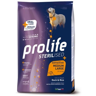 PROLIFE STERILIZZATI MEDIUM LARGE  ANATRA ORAL CARE URINARY SUPPORT RISO 10KG